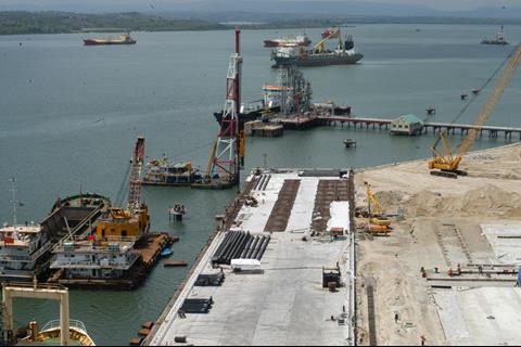 Building of the first three berths at Kenya's Lamu port is under way. Credit: Kenya Vision 2030